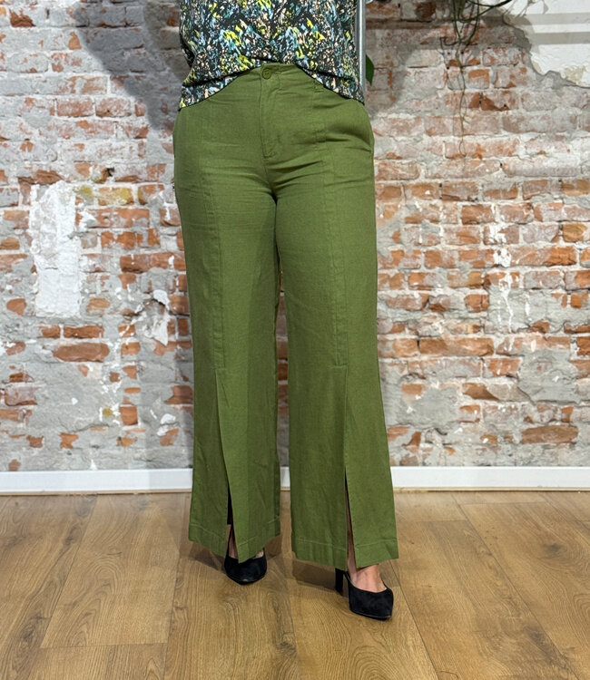 SKFK broek split in pijp NAREA DARK GREEN