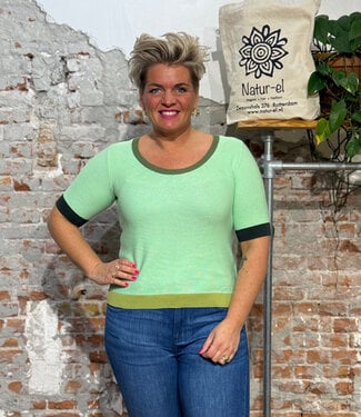 SKFK SKFK gebreide top LARY LIGHT GREEN van biologisch katoen