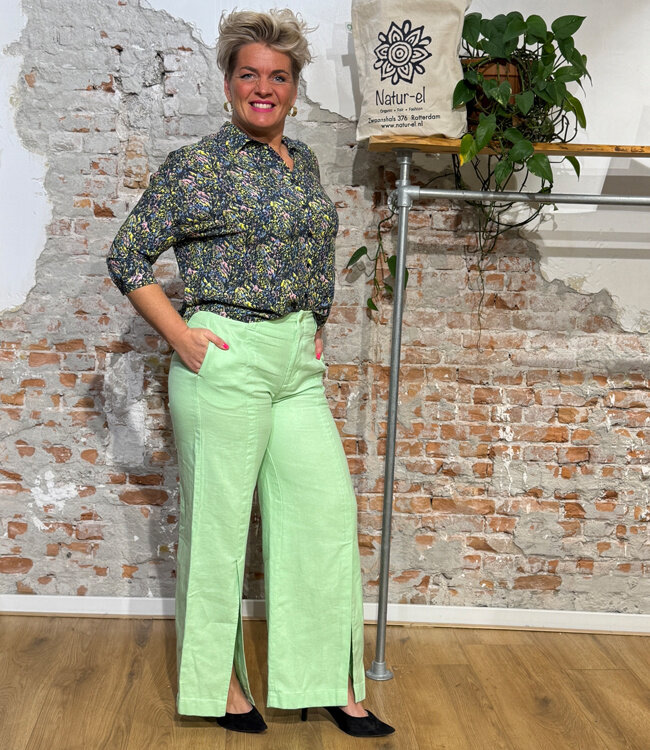 SKFK broek split in pijp NAREA LIGHT GREEN