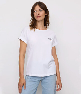 Recolution RECOLUTION wit shirt LIV MORE AMORE van biologisch katoen