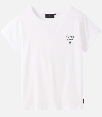 Recolution RECOLUTION wit shirt LIV TUTTO BENE van biologisch katoen