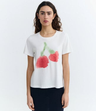 THINKING MU THINKING MU t-shirt IDA CHERRY van biologisch katoen