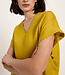 LANIUS effen v-hals blouse NORE KIWI van tencel