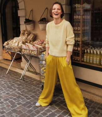 Lanius LANIUS wijde pantalon broek JOLENE KIWI van tencel