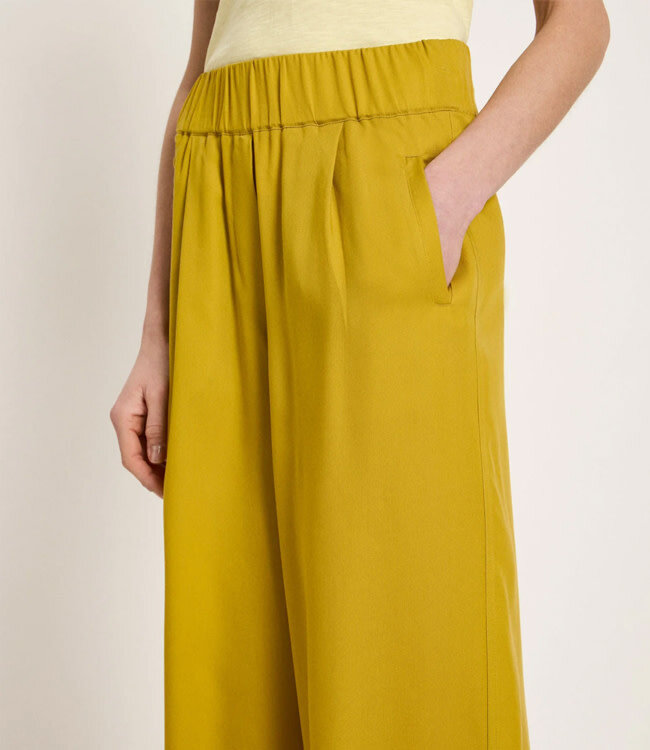 LANIUS wijde pantalon broek JOLENE KIWI van tencel