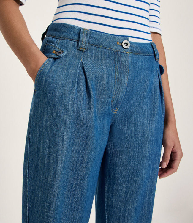 LANIUS broek met plooien SIA DENIM biologisch katoen