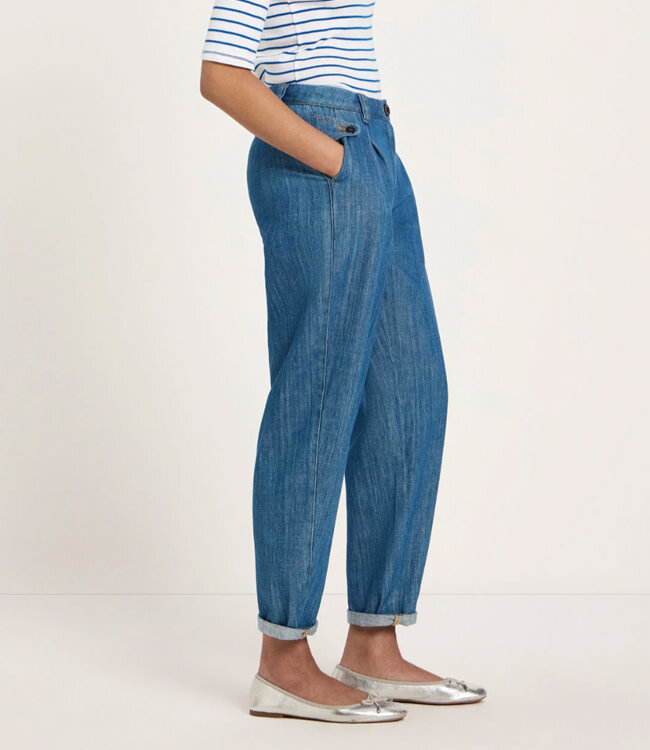 LANIUS broek met plooien SIA DENIM biologisch katoen