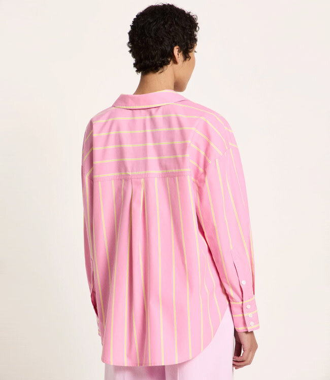LANIUS gestreepte wijde blouse SUNSHINE biologisch katoen