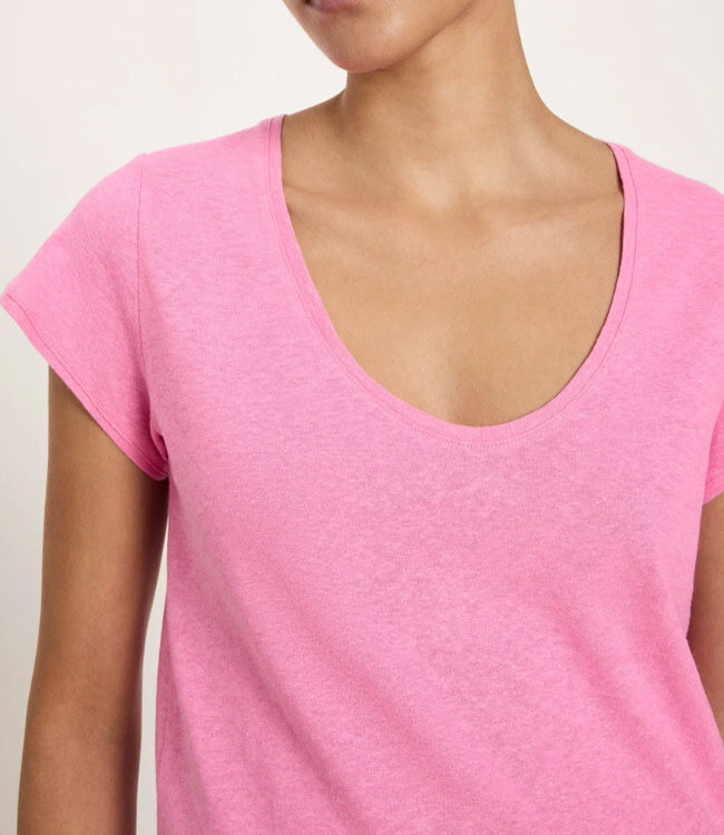 LANIUS hennep shirt RONJA ROZE met diepe hals