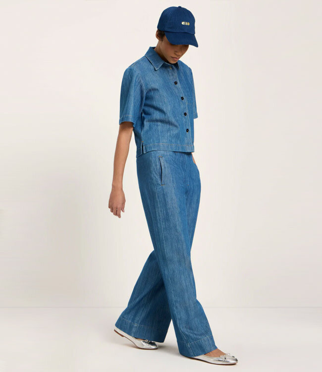 LANIUS broek met wijde pijpen KIM DENIM