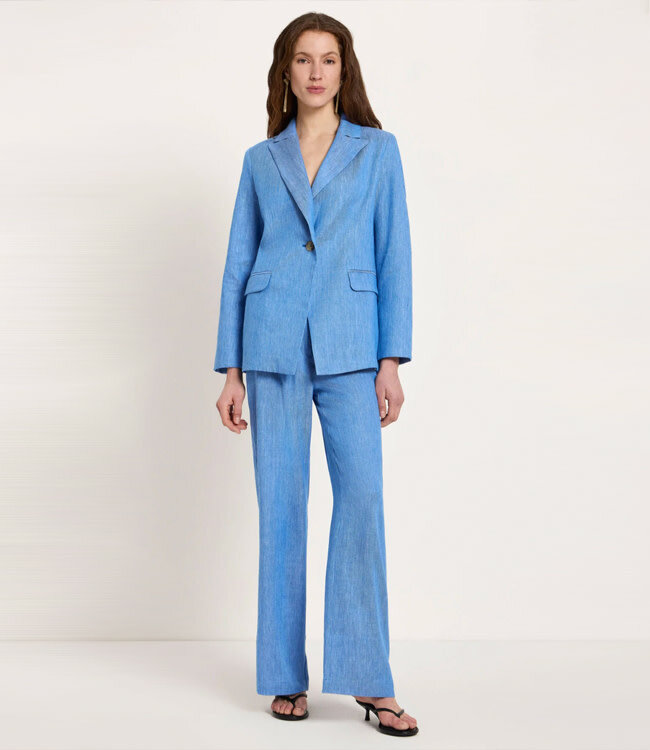 LANIUS pantalon SAMMY LAPIS biologisch katoen linnen