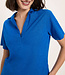 LANIUS hennep polo shirt met v-hals ELFIE LAPIS