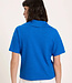 LANIUS hennep polo shirt met v-hals ELFIE LAPIS
