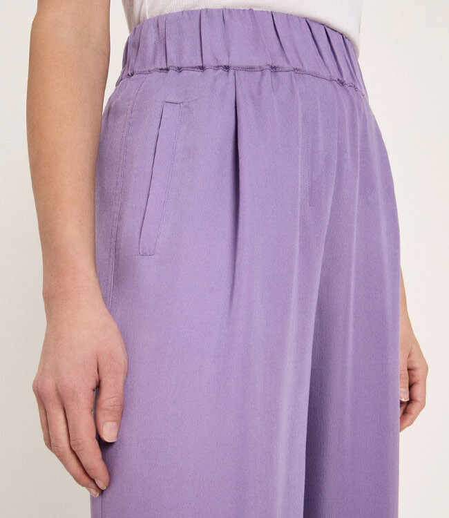 LANIUS wijde pantalon broek JOLENE PURPLE van tencel