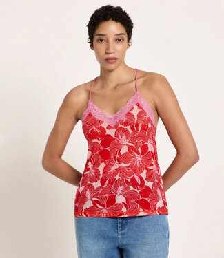 Lanius LANIUS hemd met kant JILA BLOOM tencel rib