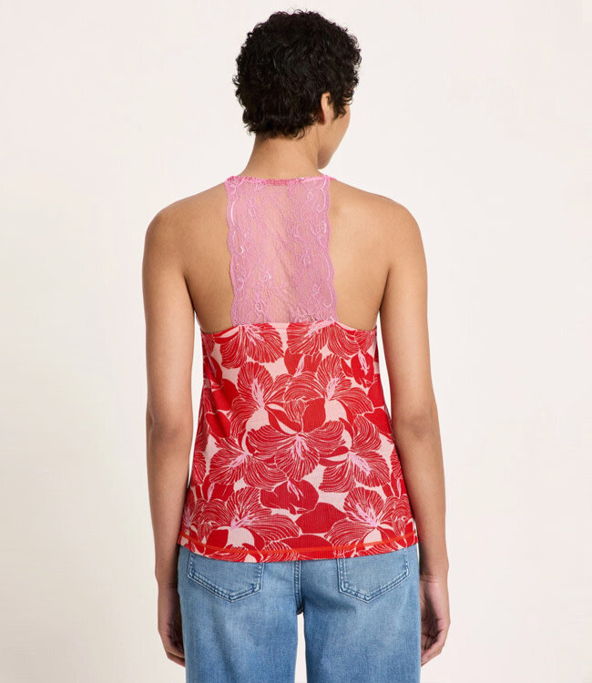 LANIUS hemd met kant JILA BLOOM tencel rib