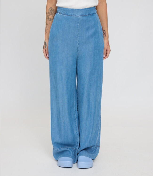 MAZINE broek met wijde pijpen LYS DARK BLUE van ecovero