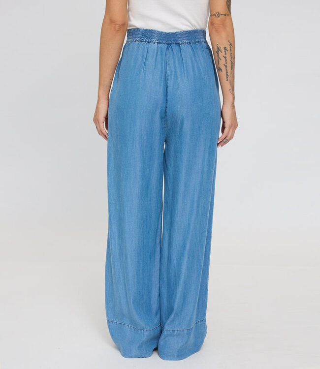 MAZINE broek met wijde pijpen LYS DARK BLUE van ecovero