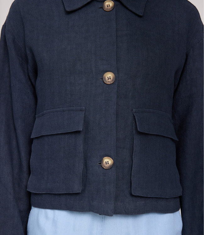 MAZINE linnen blouse jasje JELKA BLUE