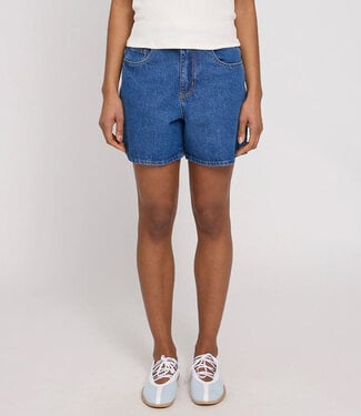 MAZINE MAZINE korte spijkerbroek FIEN MID BLUE biologisch katoen