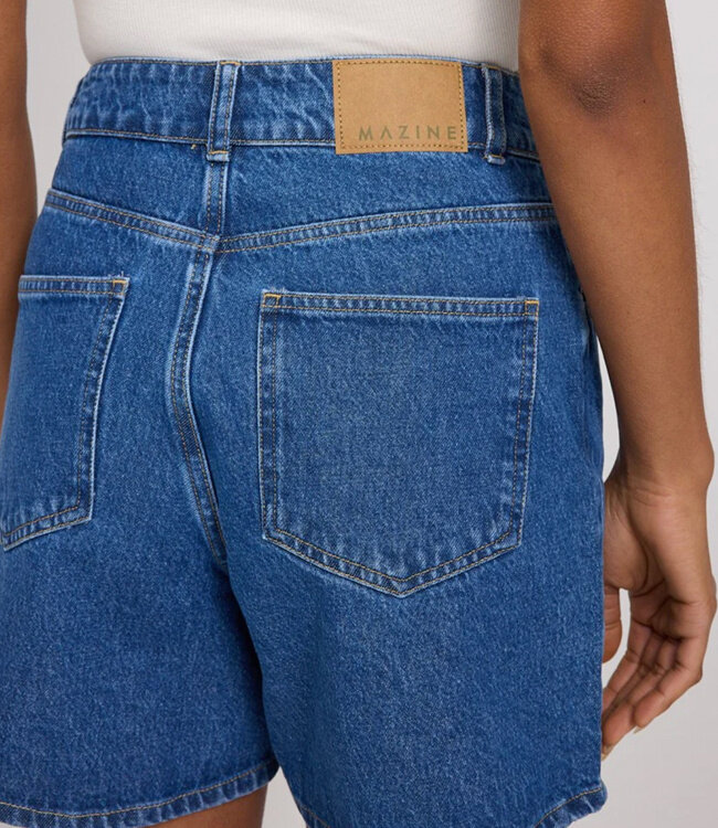 MAZINE korte spijkerbroek FIEN MID BLUE biologisch katoen