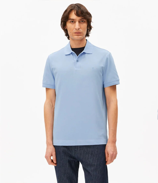 ARMEDANGELS polo shirt MAARIO WEDGEWOOD biologisch katoen