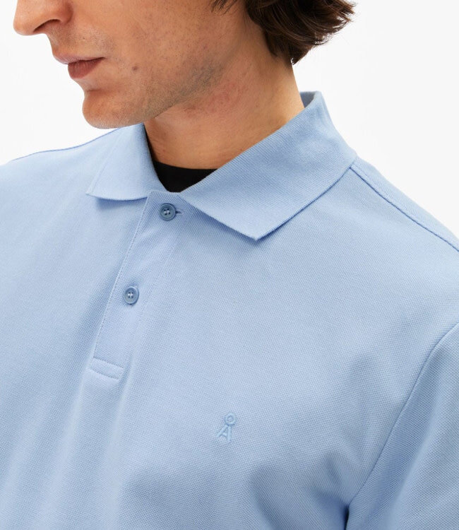 ARMEDANGELS polo shirt MAARIO WEDGEWOOD biologisch katoen