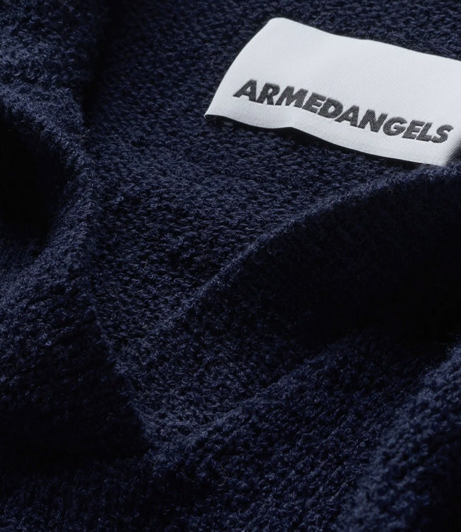 ARMEDANGELS polo shirt BOUCLE NIGHT biologisch katoen mix
