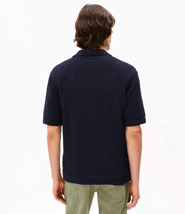 ARMEDANGELS polo shirt BOUCLE NIGHT biologisch katoen mix