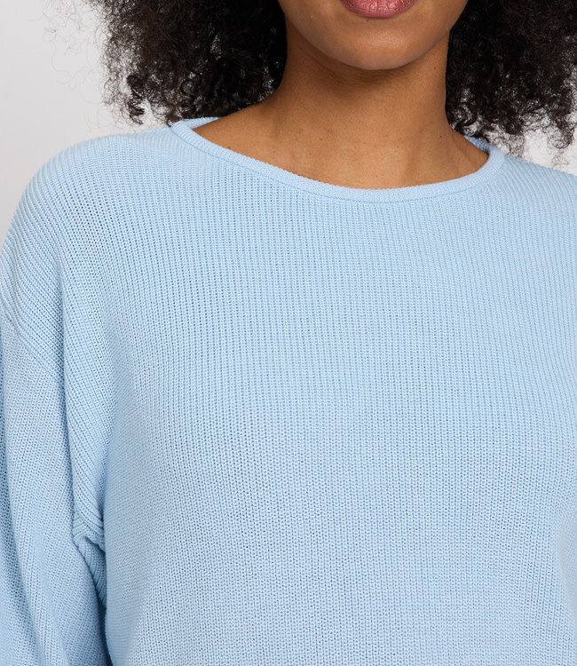 MAZINE trui ASJA BLUE 3/4 mouw biologisch katoen