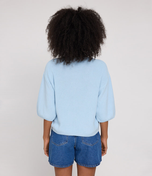 MAZINE trui ASJA BLUE 3/4 mouw biologisch katoen