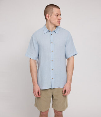 MAZINE MAZINE linnen overhemd MICHA BLUE korte mouw