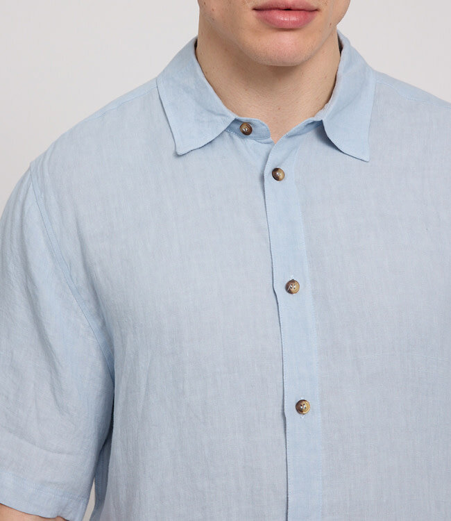 MAZINE linnen overhemd MICHA BLUE korte mouw