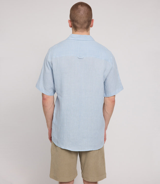 MAZINE linnen overhemd MICHA BLUE korte mouw