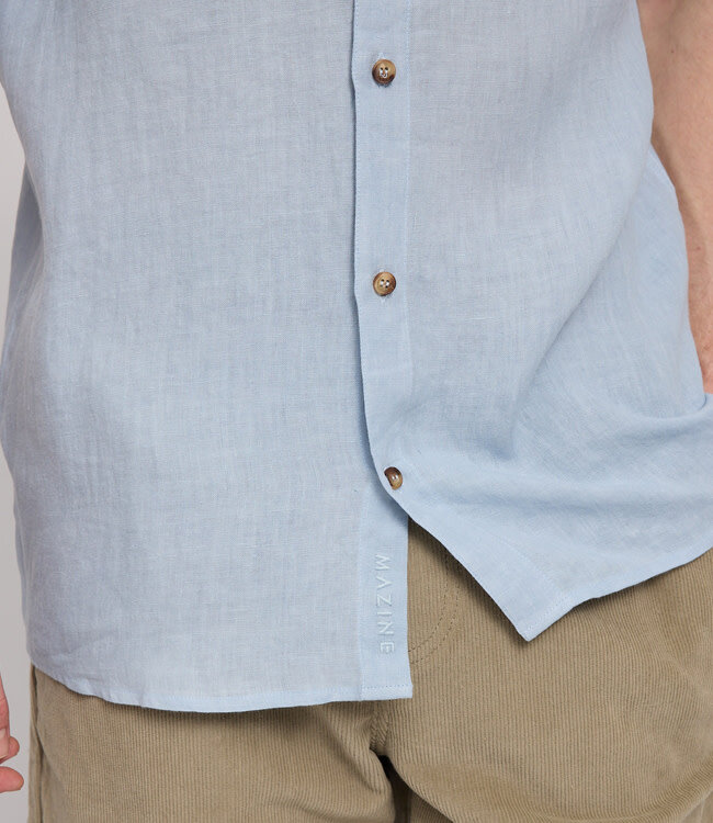 MAZINE linnen overhemd MICHA BLUE korte mouw