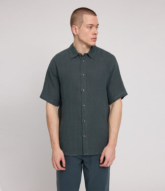 MAZINE MAZINE linnen overhemd MICHA BOTTLE korte mouw