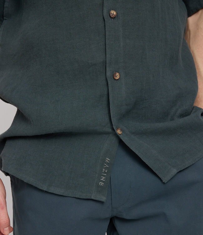 MAZINE linnen overhemd MICHA BOTTLE korte mouw