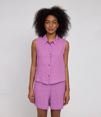 MAZINE MAZINE linnen mouwloze blouse ROOS VIOLET PINK