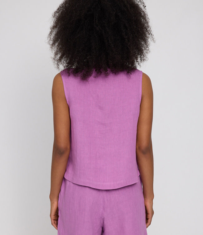 MAZINE linnen mouwloze blouse ROOS VIOLET PINK
