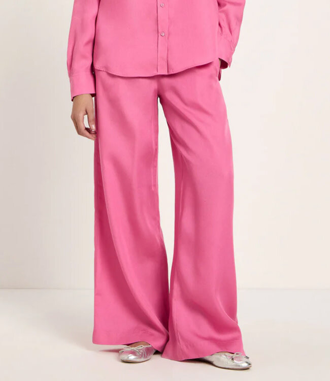 LANIUS wijde pantalon broek JOLENE ORCHID van tencel