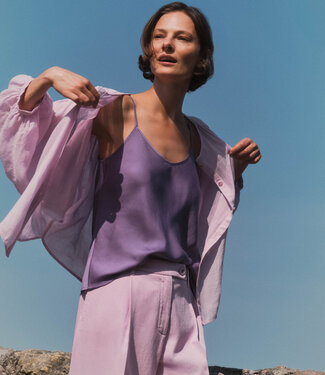 Lanius LANIUS blouse met plooien VERENA ORCHID van ramie