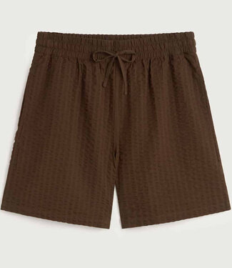 THINKING MU THINKING MU korte broek HENRY SEERSUCKER WOOD biokatoen