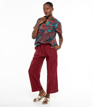 Alma & Lovis ALMA LOVIS linnen 7/8  broek CARROT RUMBA RED