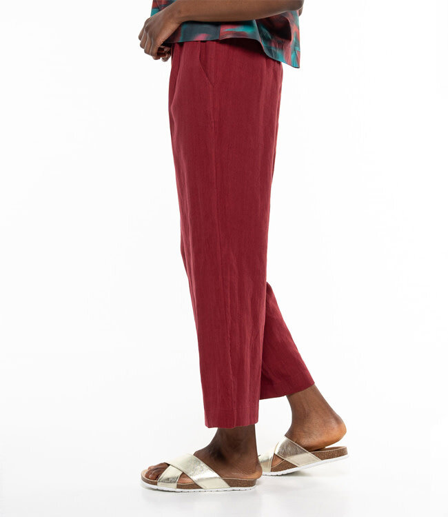 ALMA LOVIS linnen 7/8  broek CARROT RUMBA RED