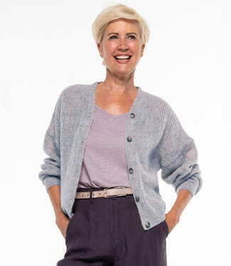 Alma & Lovis ALMA LOVIS wollen vest ELKE PASTEL BLUE van alpaca