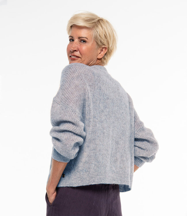 ALMA LOVIS wollen vest ELKE PASTEL BLUE van alpaca