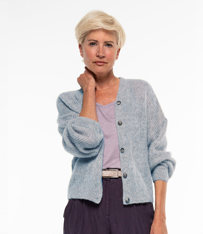 ALMA LOVIS wollen vest ELKE PASTEL BLUE van alpaca
