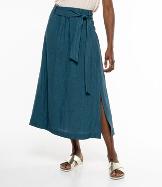 Alma & Lovis ALMA & LOVIS linnen midi rok DIDE SEA met ceintuur