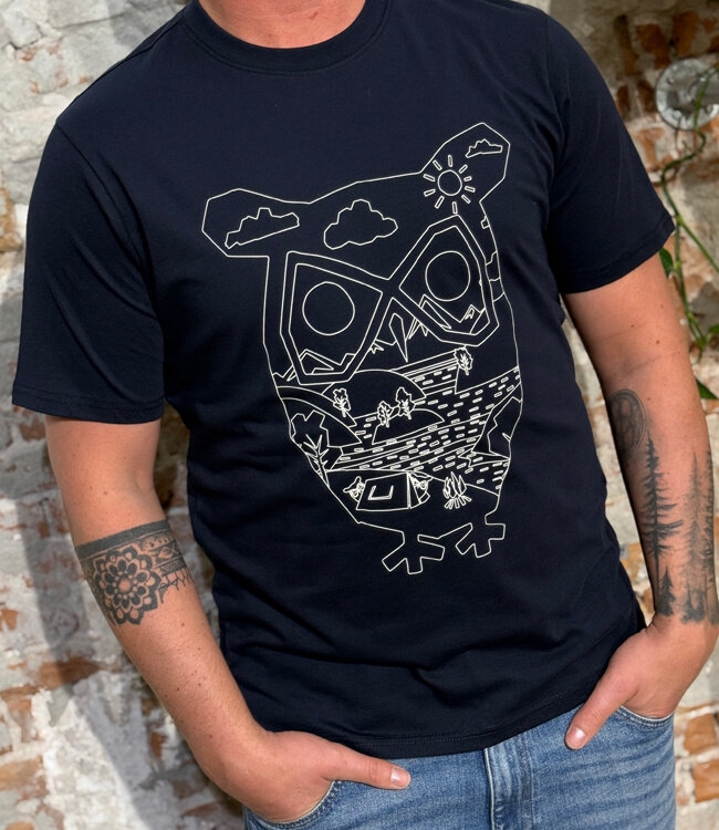T-shirt met print TIM SKETCH OWL NIGHT biologisch katoen KCA