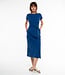 ALMA LOVIS effen jurk met ceintuur ROSALIE AZUR biokatoen